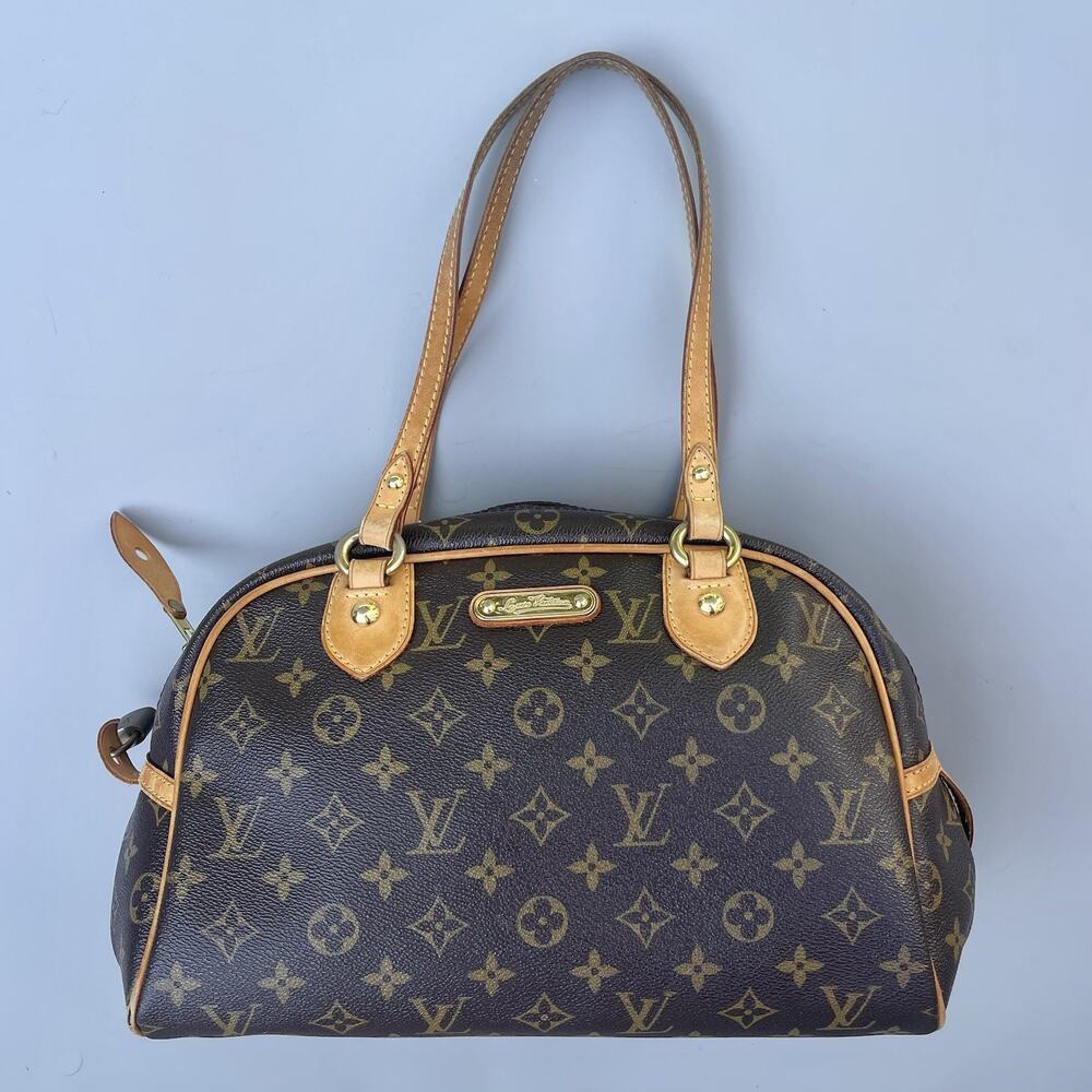 Louis Vuitton Montorgueil Shoulder Bag PM Brown Canvas